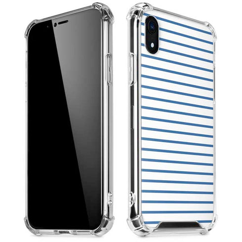 Blue and White Stripes iPhone XR Clear Case