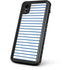 Blue and White Stripes iPhone XR Waterproof Case