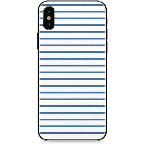 Blue and White Stripes iPhone XS Skin