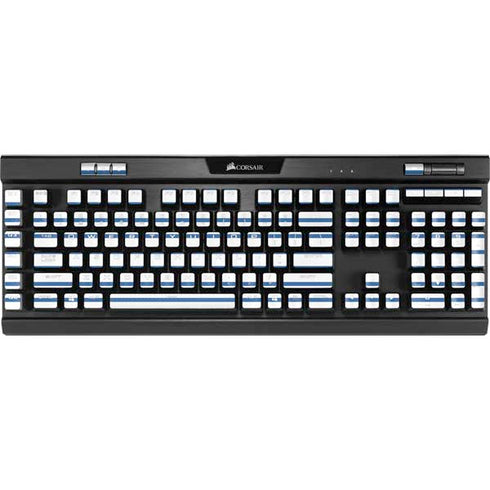 Blue and White Stripes K95 RGB PLATINUM Mechanical Gaming Keyboard Skin