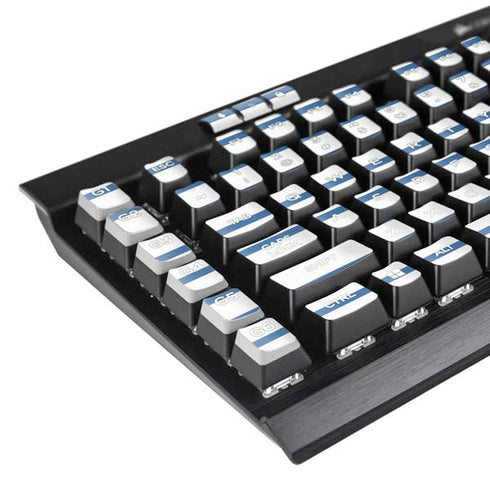 Blue and White Stripes K95 RGB PLATINUM Mechanical Gaming Keyboard Skin