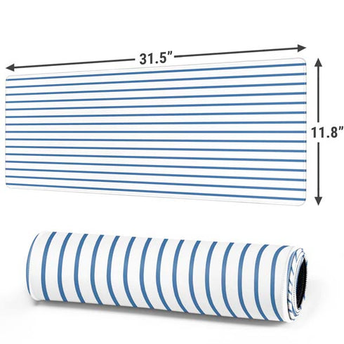 Blue and White Stripes Gaming Mouse Pad