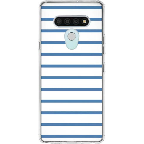 Blue and White Stripes LG Stylo 6 Clear Case