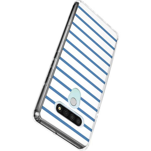 Blue and White Stripes LG Stylo 6 Clear Case