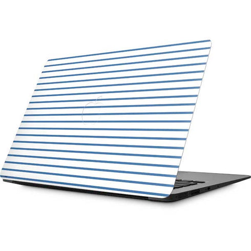 Blue and White Stripes Apple MacBook Skin