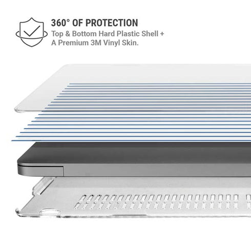 Blue and White Stripes MacBook Pro 16in (2021-25) Case plus Skin