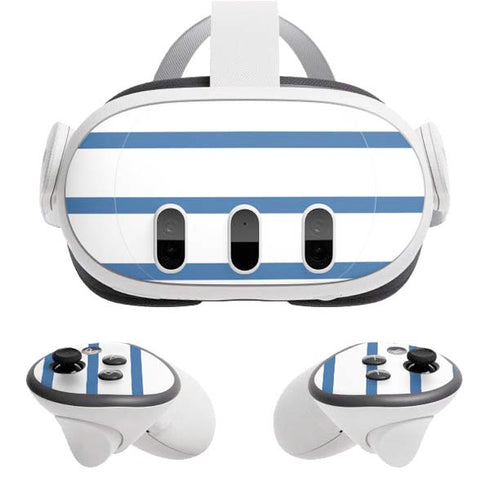 Blue and White Stripes Meta Quest 3 Skin