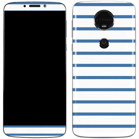 Blue and White Stripes Moto E5 Plus Skin