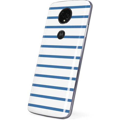 Blue and White Stripes Moto E5 Plus Skin