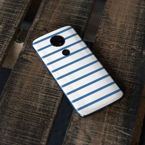 Blue and White Stripes Moto E5 Plus Skin