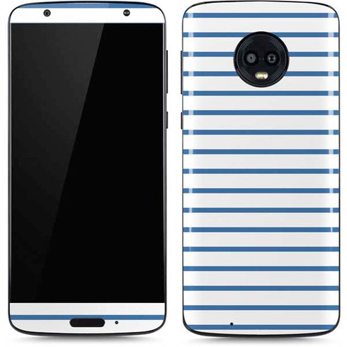 Blue and White Stripes Moto G6 Skin