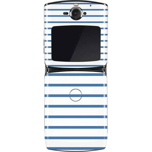 Blue and White Stripes Motorola RAZR Skin