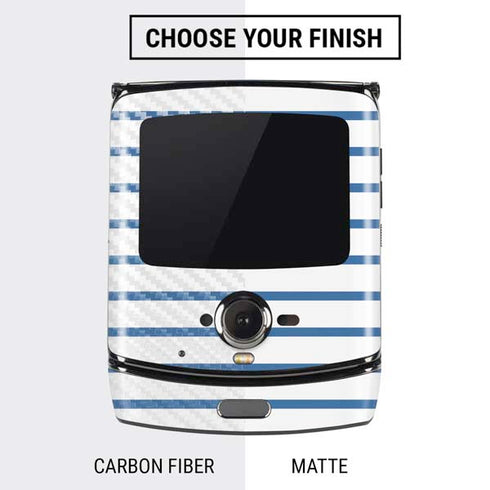 Blue and White Stripes Motorola RAZR Skin