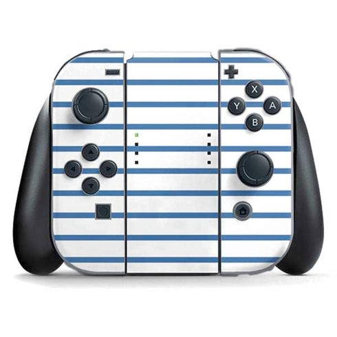 Blue and White Stripes Nintendo Switch (2017-2021) Joy-Con Controller Skin