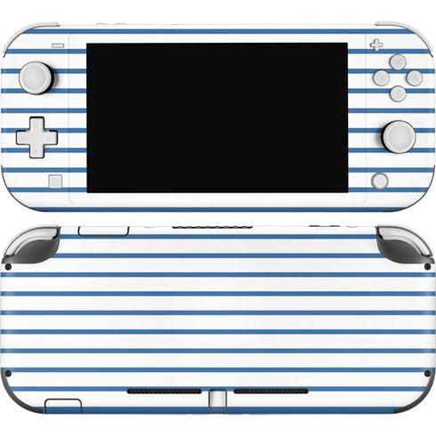 Blue and White Stripes Nintendo Switch Lite Skin