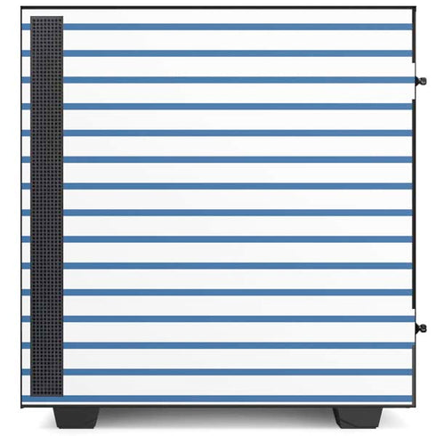 Blue and White Stripes NZXT H510 Compact ATX Mid-Tower Case Skin