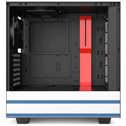 Blue and White Stripes NZXT H510 Compact ATX Mid-Tower Case Skin