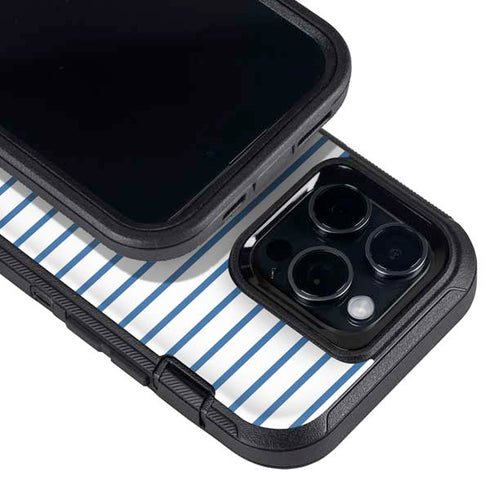 Blue and White Stripes Otterbox Defender iPhone Skin