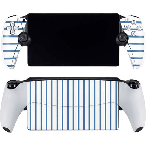 Blue and White Stripes PlayStation Portal Remote Player Skin