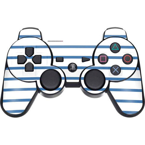 Blue and White Stripes PS3 Dual Shock wireless controller Skin