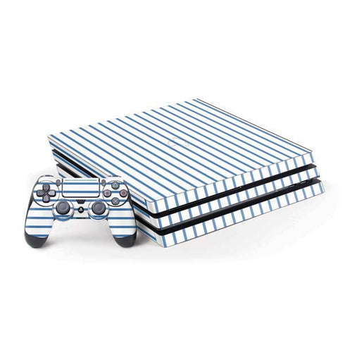 Blue and White Stripes PS4 Pro Bundle Skin
