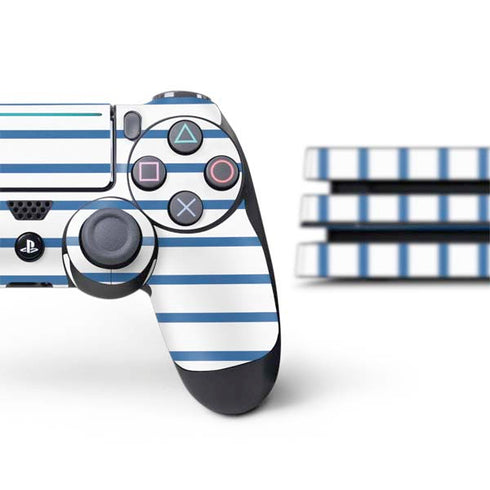 Blue and White Stripes PS4 Pro Bundle Skin