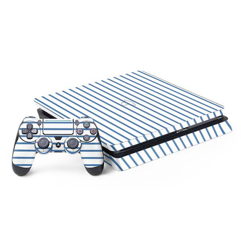 Blue and White Stripes PS4 Slim Bundle Skin