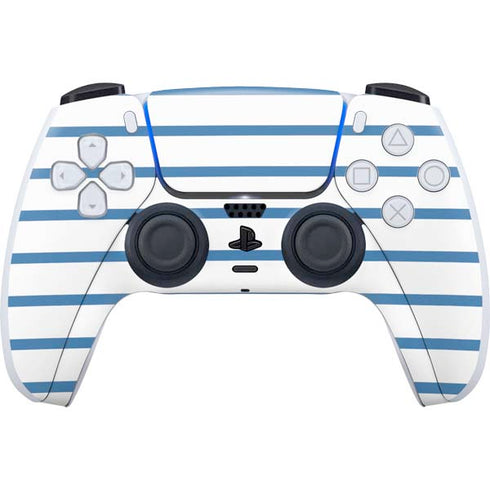 Blue and White Stripes PS5 Controller Skin