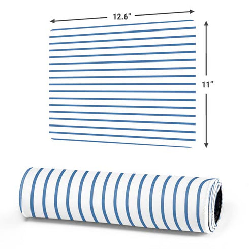 Blue and White Stripes Gaming Mouse Pad