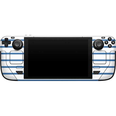 Blue and White Stripes Steam Deck Handheld Gaming Computer Skin