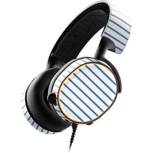 Blue and White Stripes SteelSeries Arctis 5 Skin
