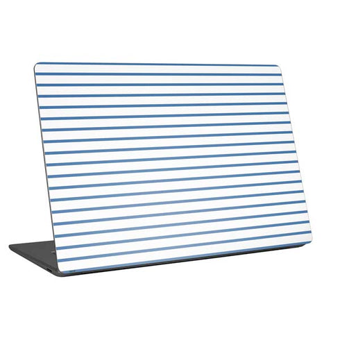 Blue and White Stripes Universal Laptop 18in (14.6 x 10.6in) Skin