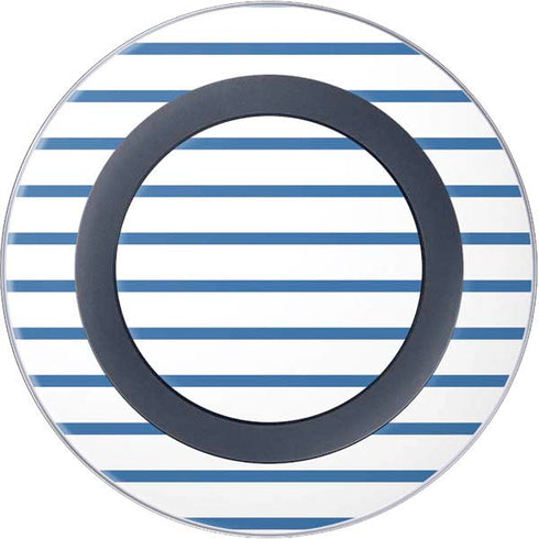 Blue and White Stripes Wireless Charger Skin