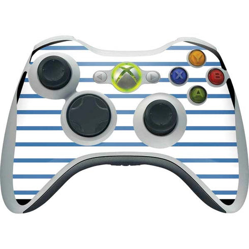 Blue and White Stripes Xbox 360 Wireless Controller Skin