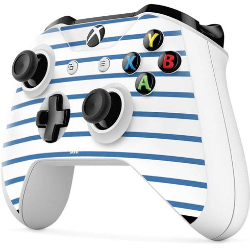 Blue and White Stripes Xbox One S All-Digital Edition Bundle Skin