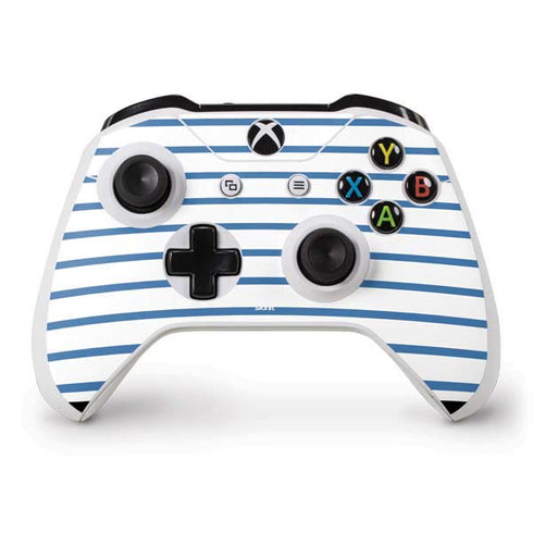 Blue and White Stripes Xbox One S Controller Skin