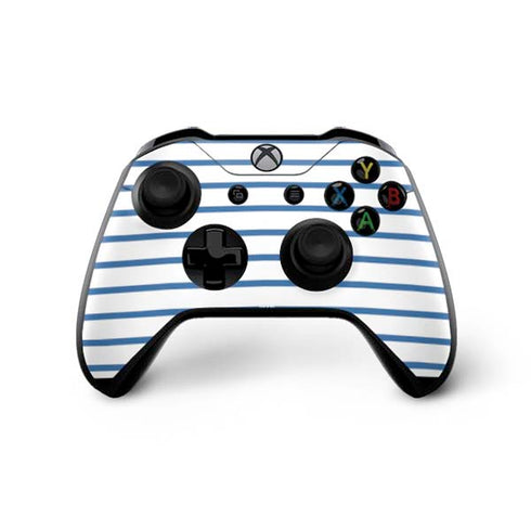 Blue and White Stripes Xbox One X Controller Skin