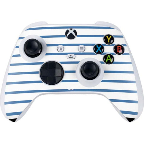 Blue and White Stripes Xbox Series S Controller Skin