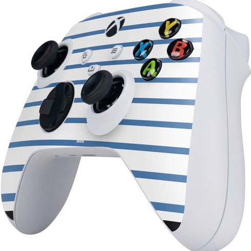 Blue and White Stripes Xbox Series S Controller Skin