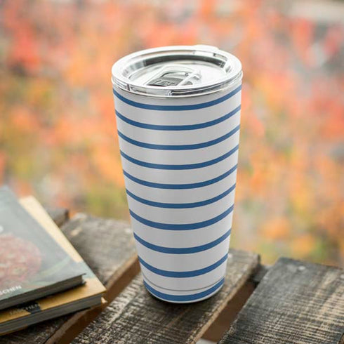 Blue and White Stripes Yeti 20oz Tumbler Skin