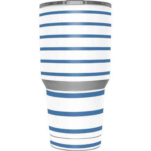 Blue and White Stripes Yeti 30oz Rambler Tumbler Skin