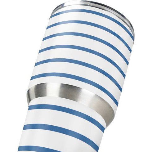 Blue and White Stripes Yeti 30oz Rambler Tumbler Skin
