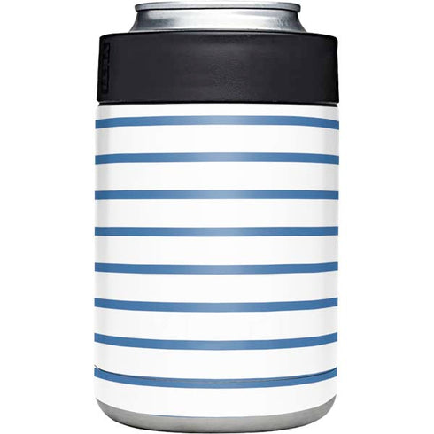 Blue and White Stripes Yeti Colster Can Insulator Skin