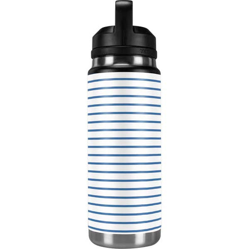 Blue and White Stripes YETI Rambler 26oz Bottle Skin