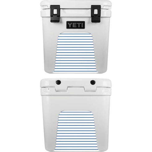 Blue and White Stripes YETI Roadie 24 Hard Cooler Skin