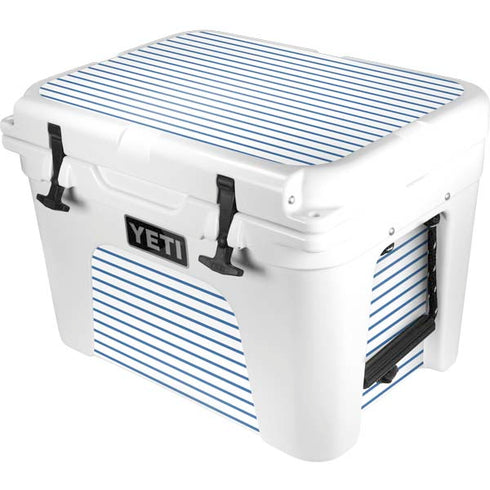 Blue and White Stripes YETI Tundra 35 Hard Cooler Skin