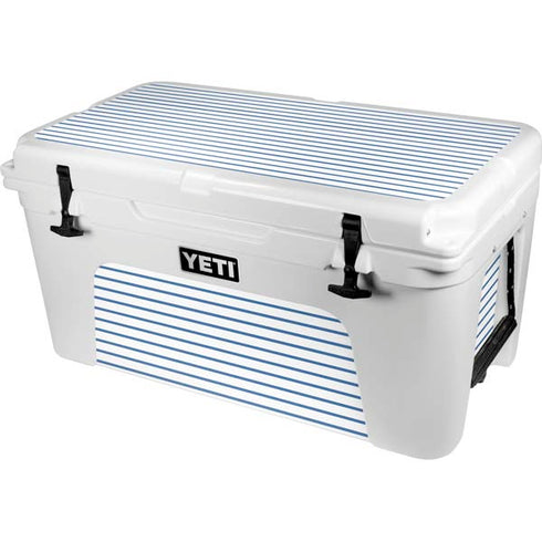 Blue and White Stripes YETI Tundra 65 Hard Cooler Skin