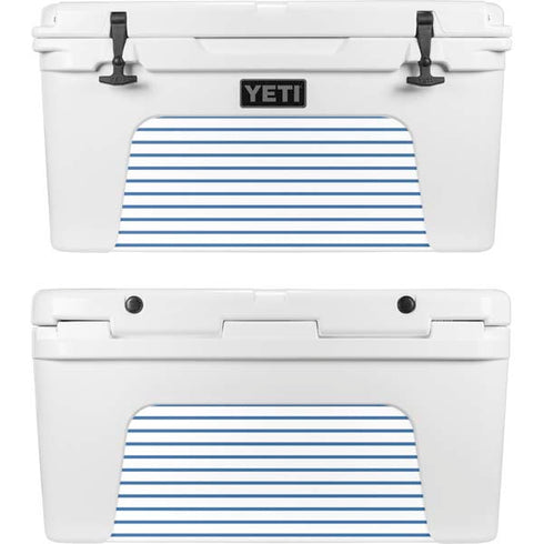 Blue and White Stripes YETI Tundra 65 Hard Cooler Skin