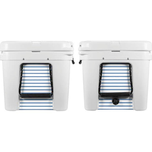 Blue and White Stripes YETI Tundra 65 Hard Cooler Skin