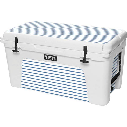Blue and White Stripes YETI Tundra 75 Hard Cooler Skin
